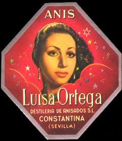 Etiqueta antigua Anís Luisa Ortega, Constantina (Sevilla)