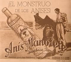 Etiqueta antigua Anís Manolete de Córdoba