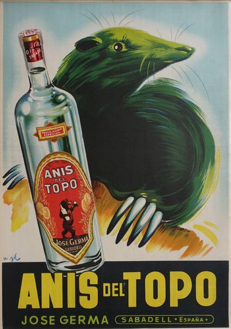 Cartel publicitario Anís del Topo por Destilerías José Germà en Sabadell