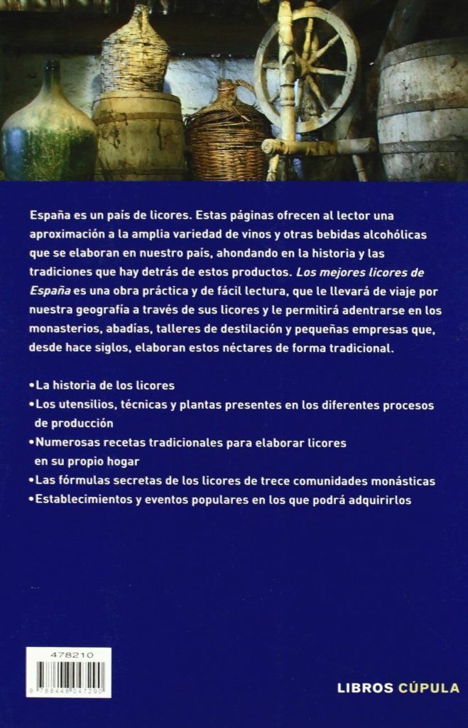 Libro Los Mejores Licores de España contraportada para regalar para St Jordi
